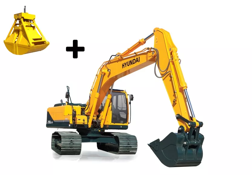 Гусеничный экскаватор Hyundai R210NLC-9S с грейфером
